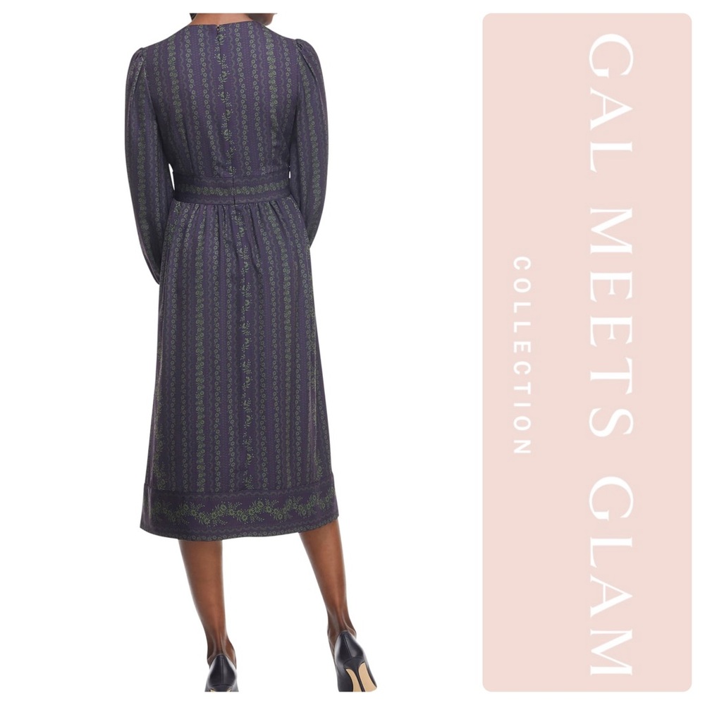 Gal Meets Glam Jocelyn Border Print Faux Wrap - Picture 3 of 4